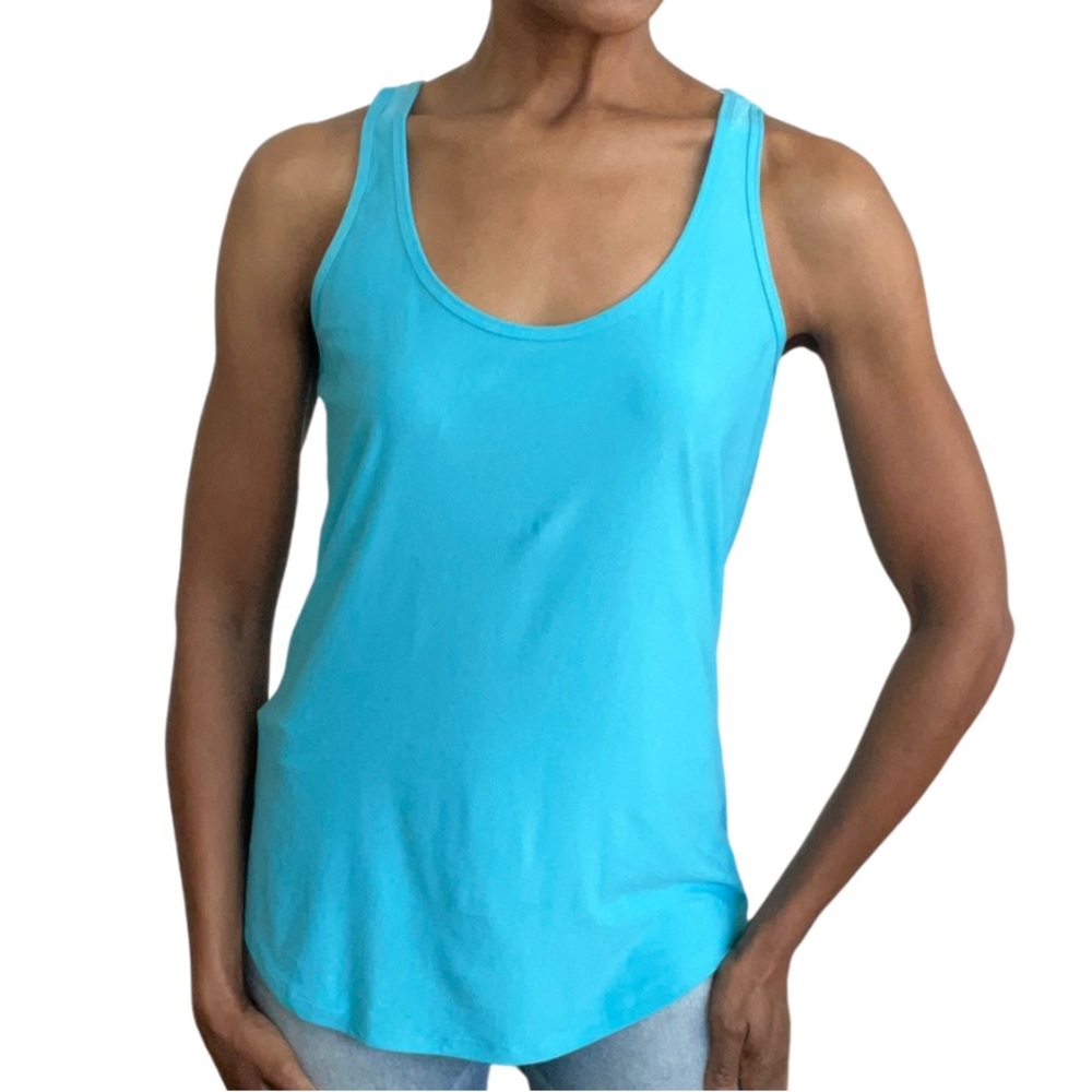 NO BOUNDARIES || ATHLEISURE TANK TOP || TURQUOISE- BLUE